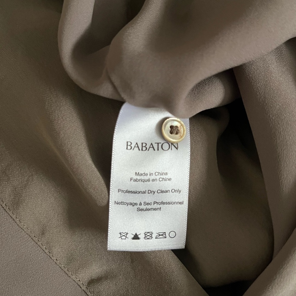 Aritzia Babaton Bennett 100% silk mini dress taupe colour size S - Picture 5 of 7